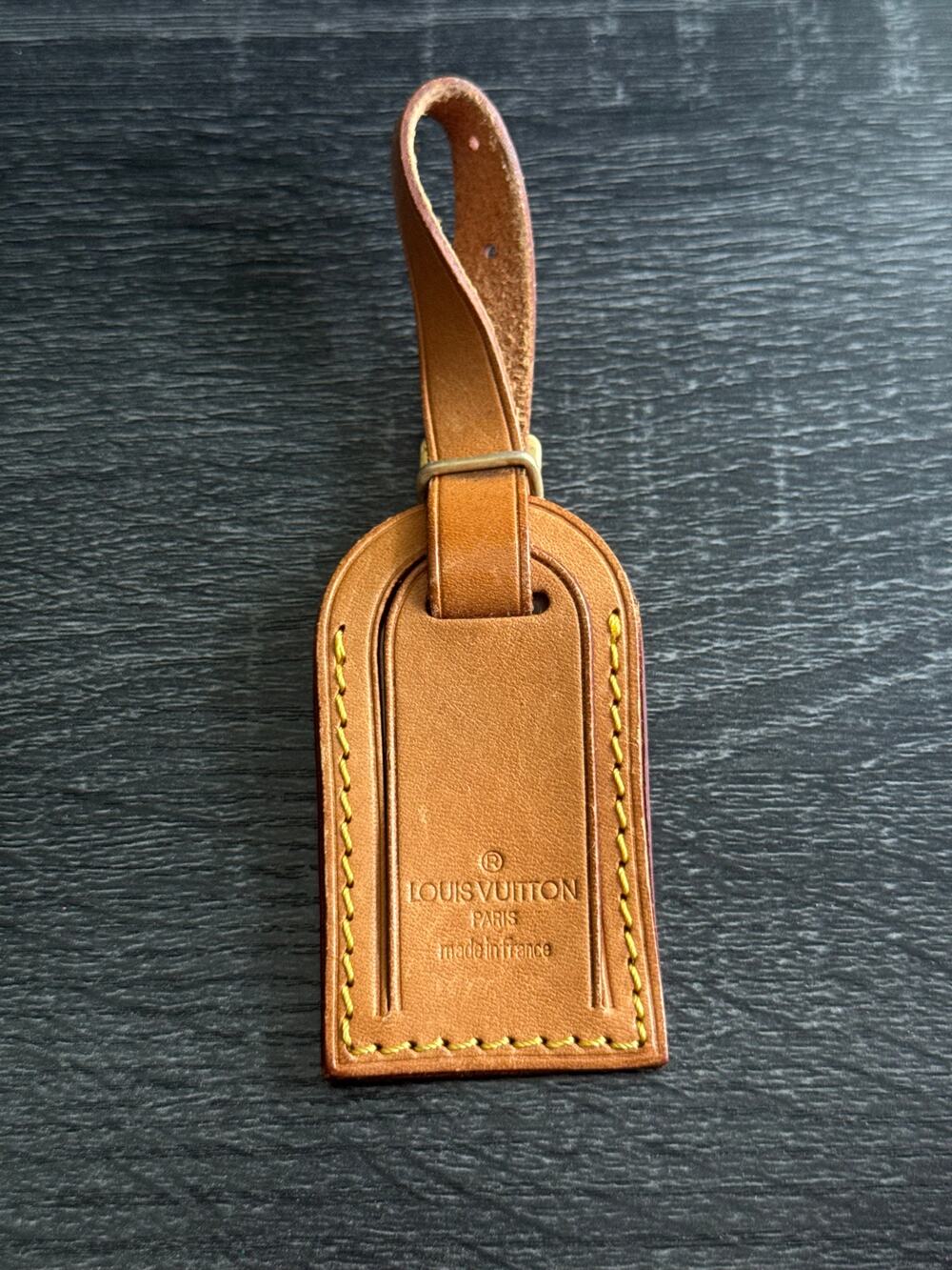 Authentic Louis Vuitton Vachetta Leather Luggage Tag SN205